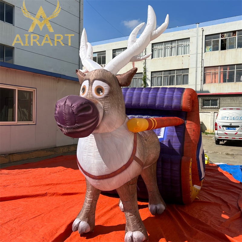 10 Ft Inflatable Christmas Animated Reindeer,Colorful Inflatable Deer