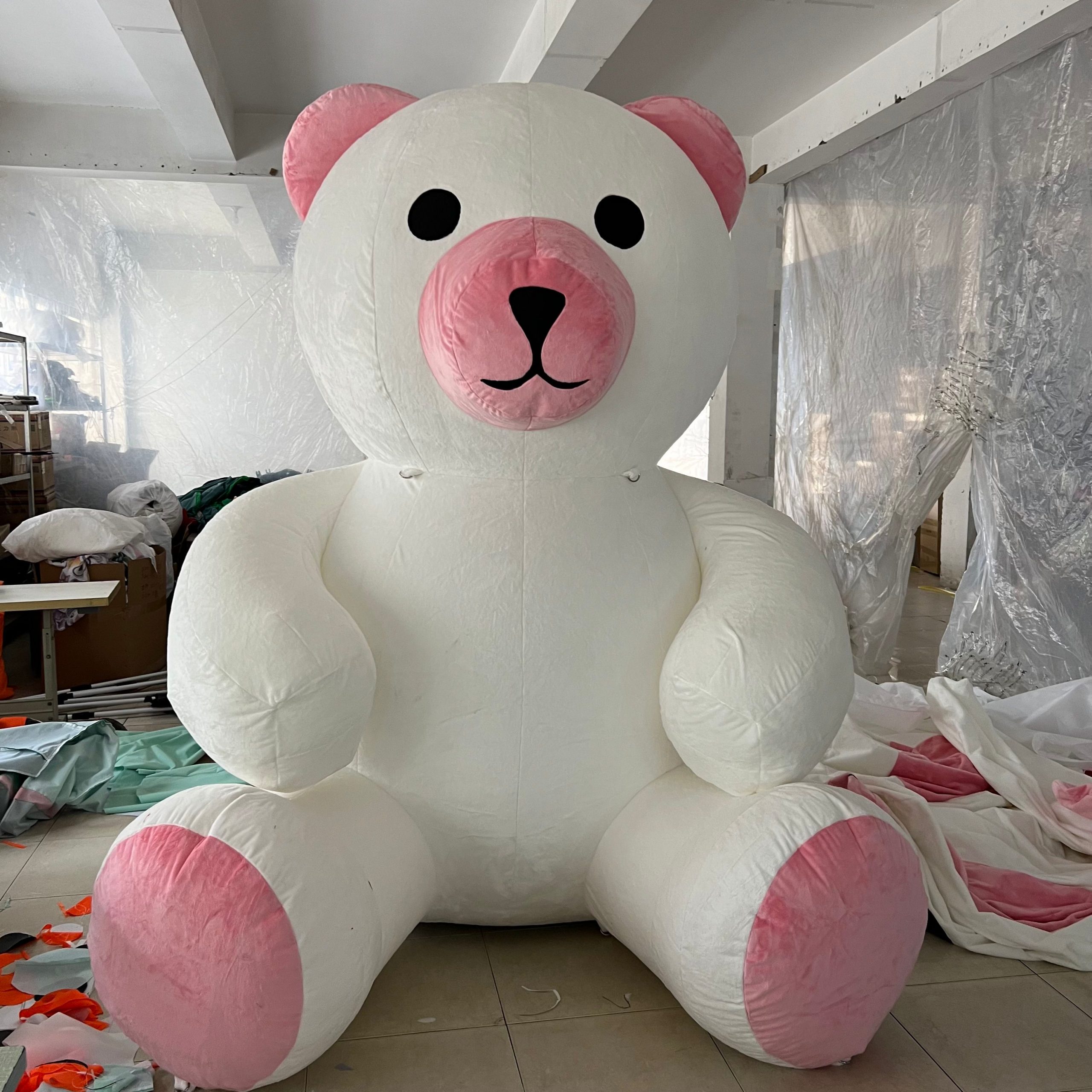 giant inflatable bear cartoon inflatable white plush bear Aiyate