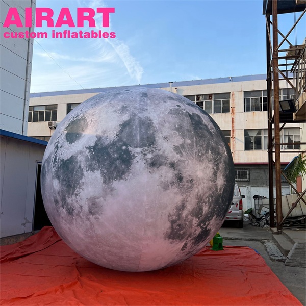 10ft diameter hanging inflatable led moon ball for decoration