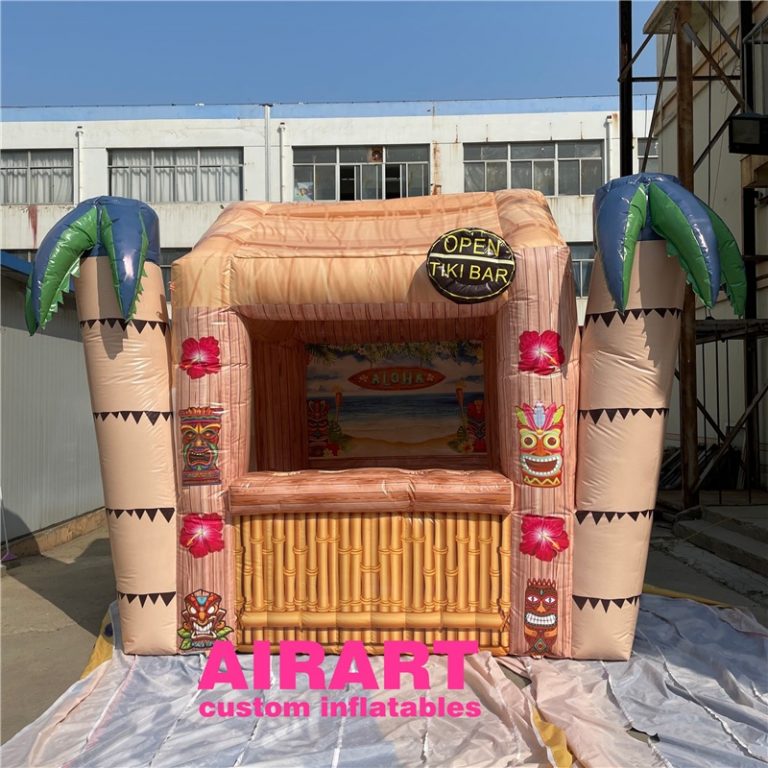 Portable inflatable Tiki bar for beach events decoration