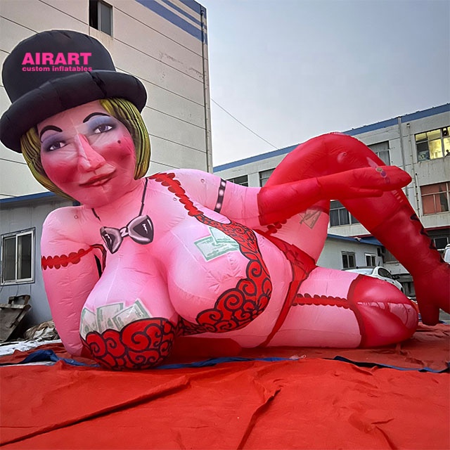 4m long inflatable sexy woman cartoon mascot doll balloon