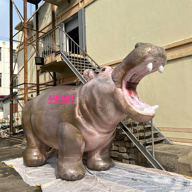 3m tall inflatable hippo animial customized