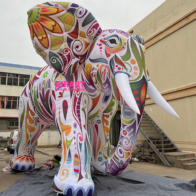 popular 5m tall inflatable colorful elephant