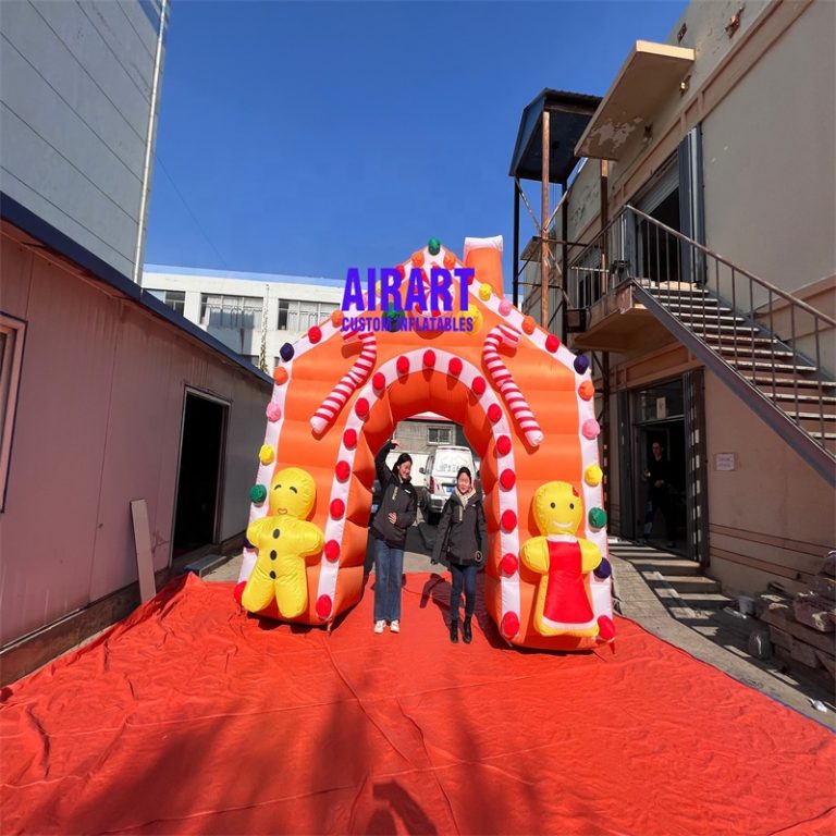 holiday decorated inflatable entrance arches for Christmas