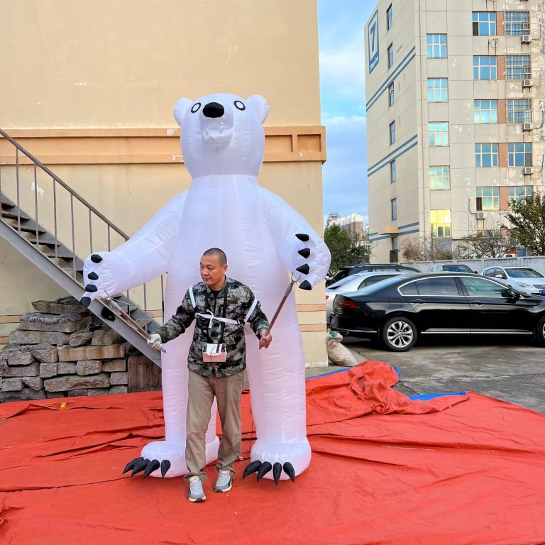 white inflatable polar bear inflatable bear puppet for holiday decoration