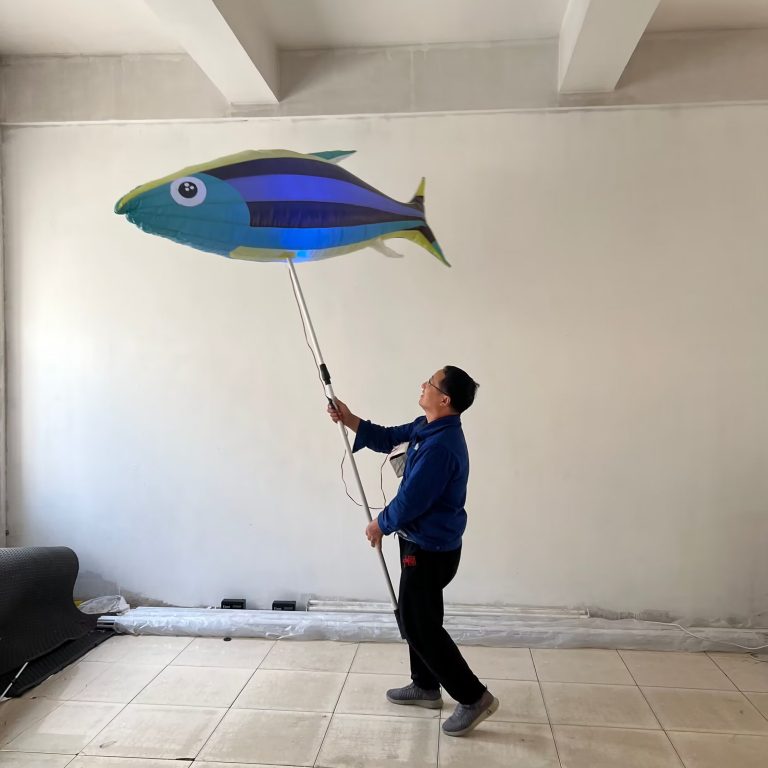 ocean theme party decorated inflatable fish puppet