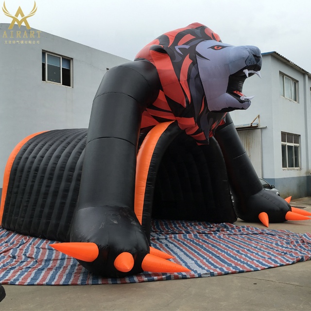 17ft tall inflatable lion mascot tunnel entrance