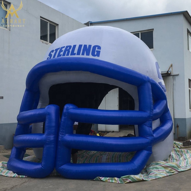 custom inflatable helmet shape tunnel for event decoration