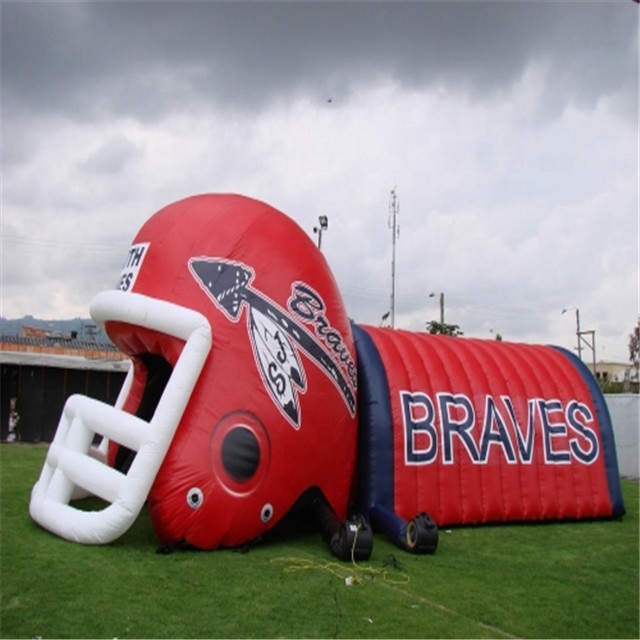 Sports game inflatable entance tunnel with helmet