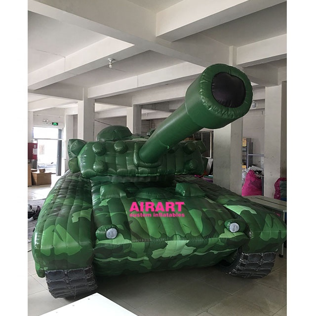portable decorated inflatable tank model for event advertising