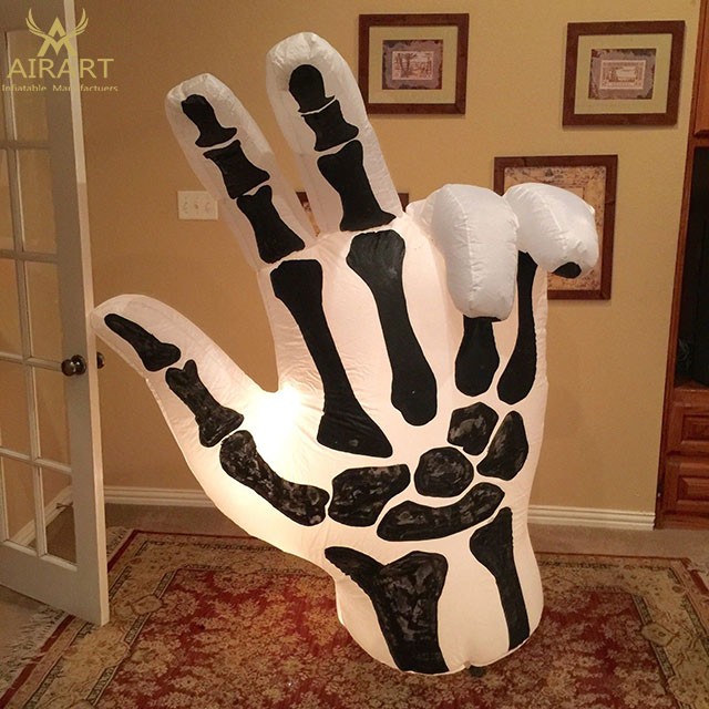 decorated inflatable ghost hands for Halloween party