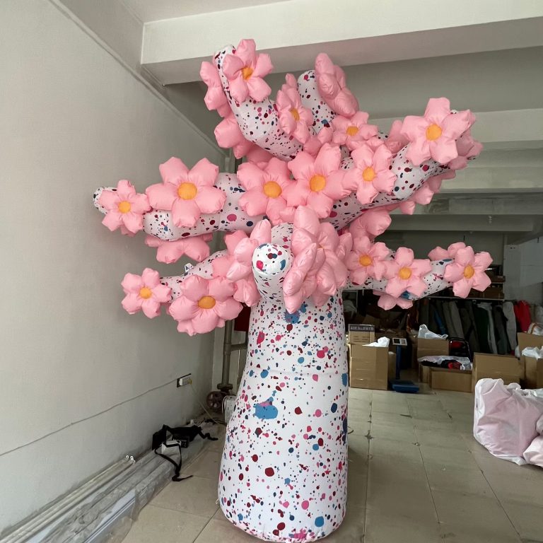 pink inflatable cherry tree inflatable flower for decor