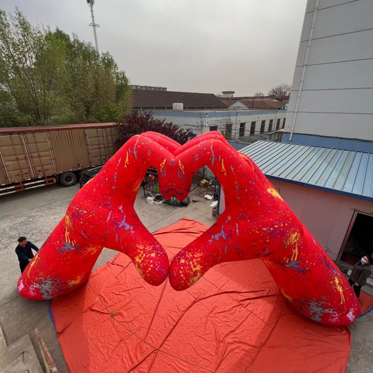 inflatable love hands entrance tunnel arch for event