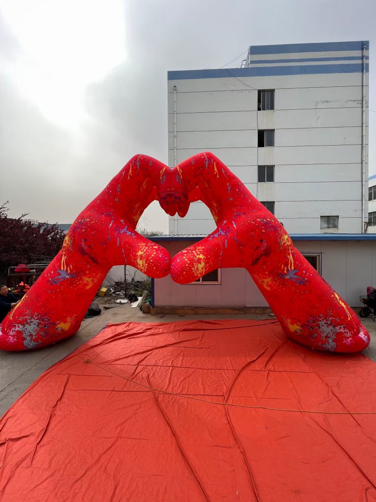 hands shape customized inflatable entrance arch