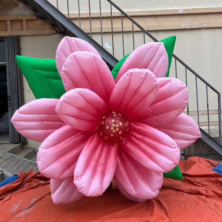 hanging pink inflatable flowers for decoration