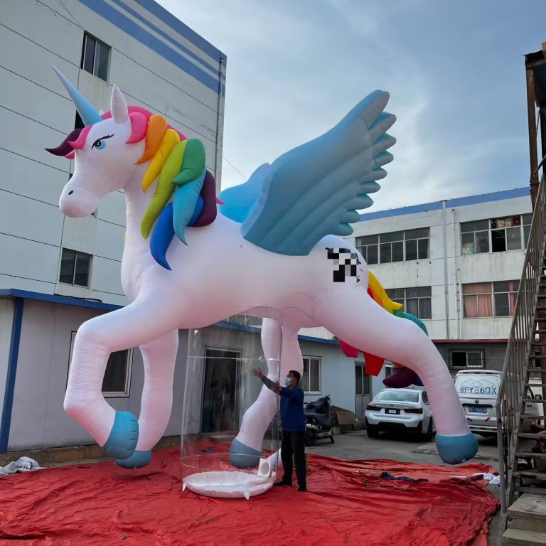giant inflatable horse inflatable unicorn decorated in event