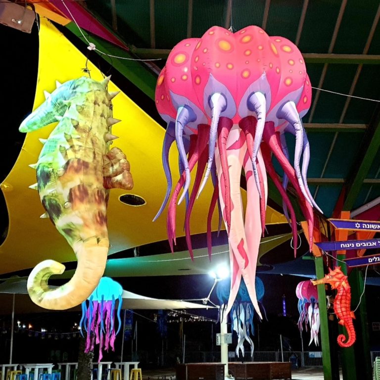 summer music festival decorated inflatable jellyfish