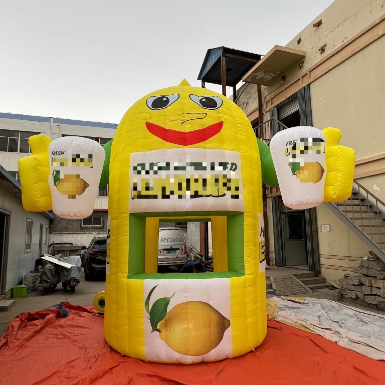 4m customized inflatable lemon kiosk inflatable sales tent