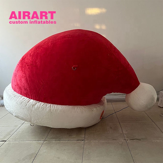 giant inflatable plush Christmas hat for party decoration