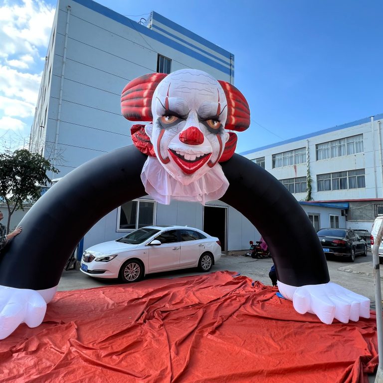 Halloween inflatable clown arch entrance