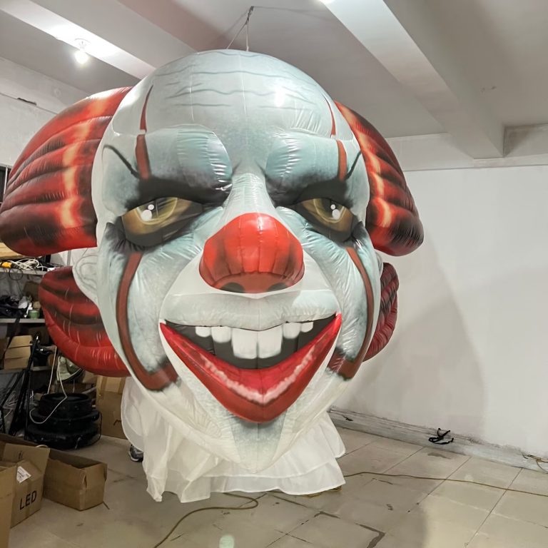 3m inflatable clown head customized for Halloween