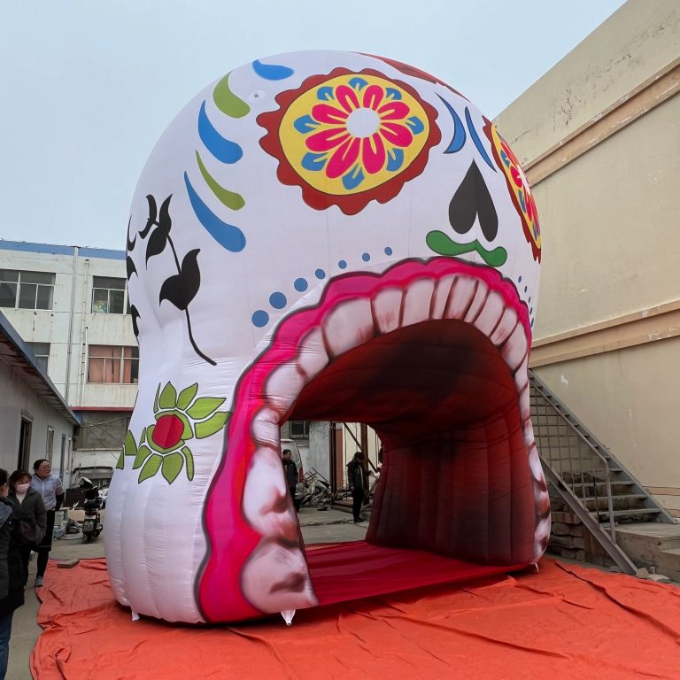 flower skull inflatable tunnel inflatable Halloween arch