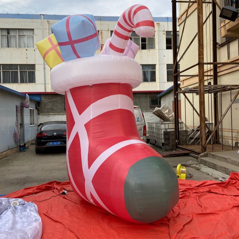 inflatable christmas sock with gift