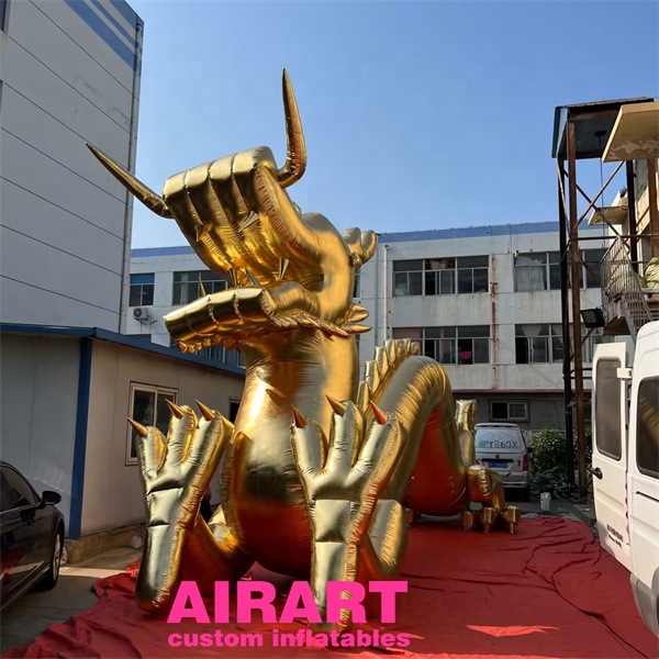 8m long inflatable gold dragon for new year