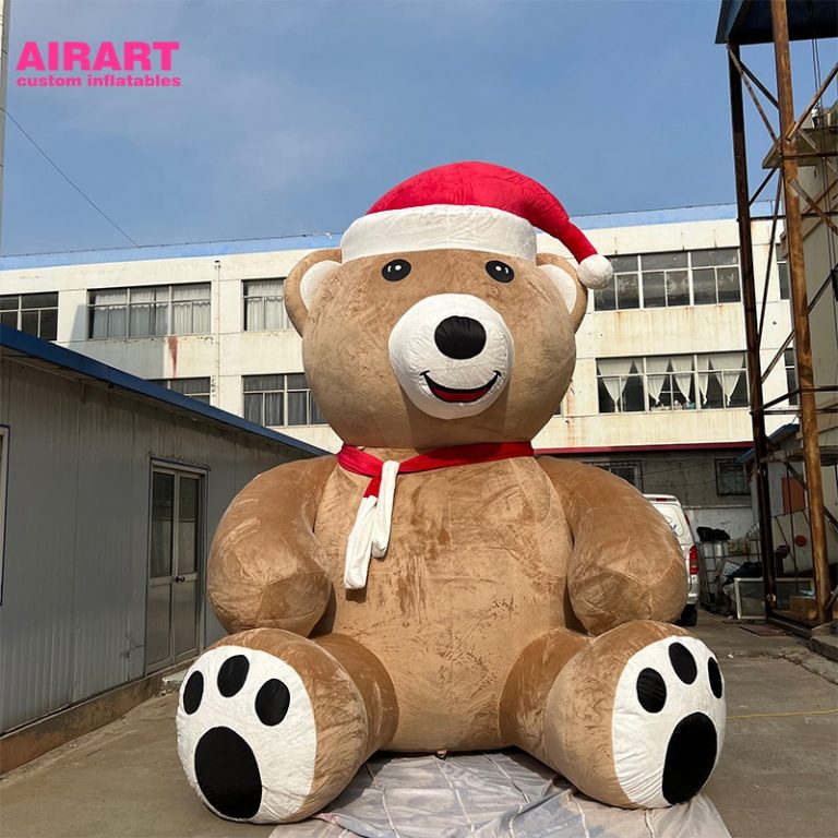 4m inflatable plush bear inflatable Christmas bear