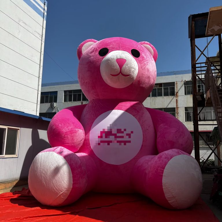 pink inflatable Christmas bear from 2.5m to 5m high