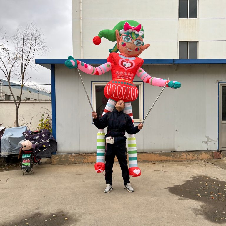 Christmas paradise inflatable puppet red elf puppet