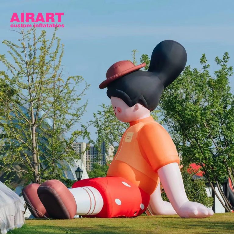 park garden decorating inflatable giant girl cartoons