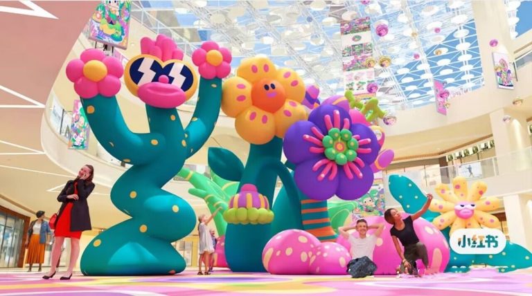 shopping mall inflatable theme decoration flowers