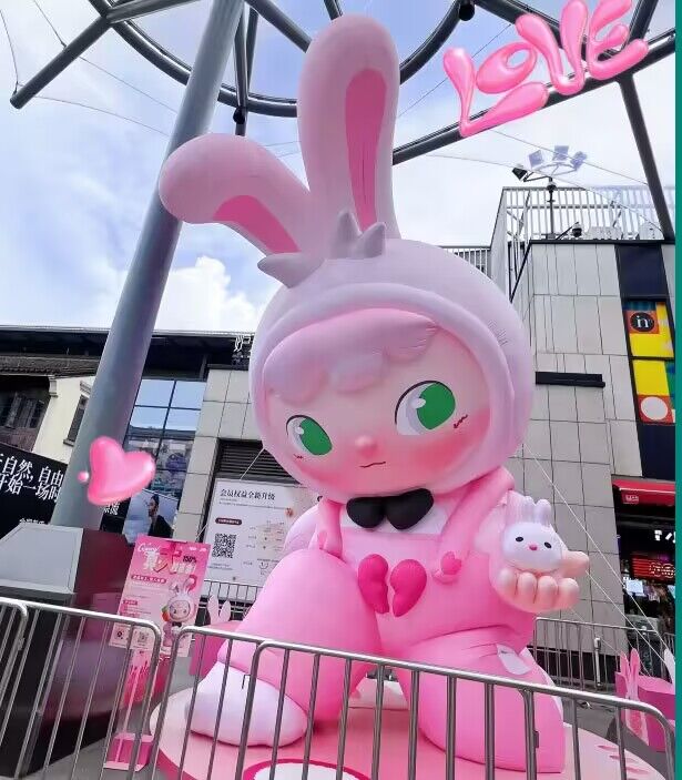 cute inflatable pink rabbit cartoon for decoration