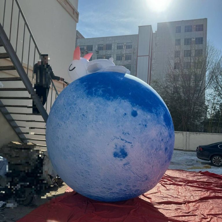3m inflatable moon balloon with inflatable rabbit for event
