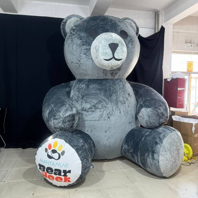 3m grey inflatble bear inflatable plush bear cartoon