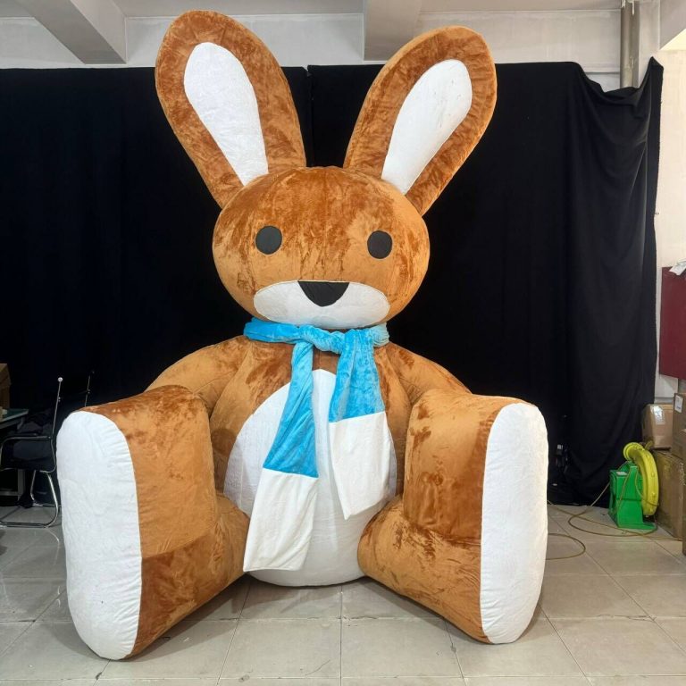 3m inflatable plush bunny with scarf for Easter decoration