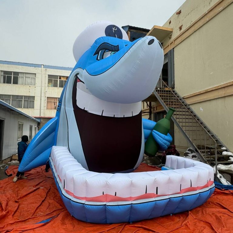 customized inflatable shark cartoon inflatable shark bar counter