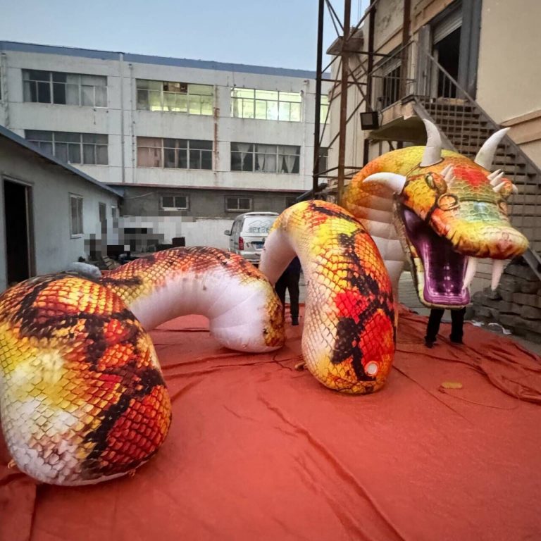 10m long inflatable snake combination for building decoration