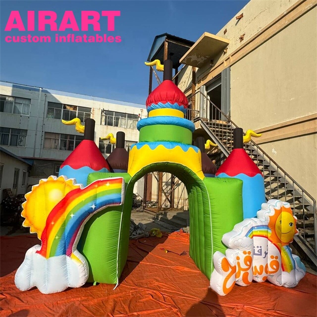 custom inflatable event props castle inflatable entrance tunnel