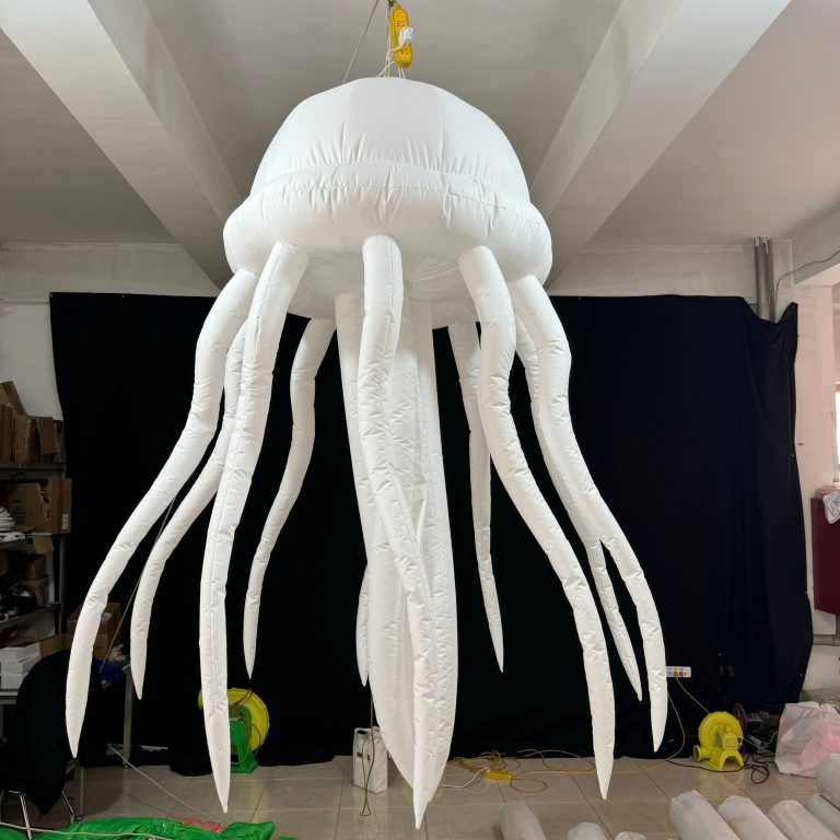 3m white inflatable jellyfish with LED lights