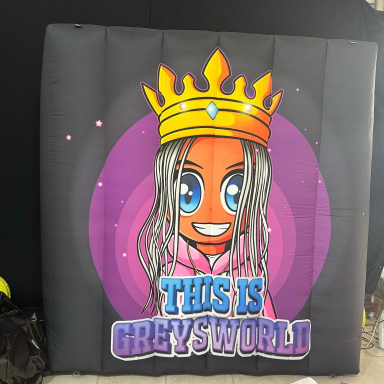 inflatable princess showing billboard inflatable wall for event