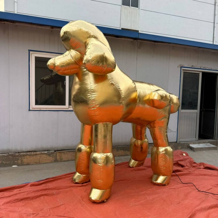 golden color inflatable dog inflatable pet cartoon for event decoration