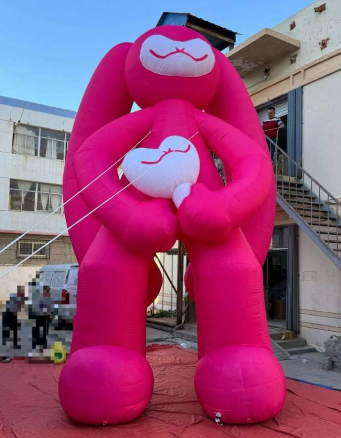 huge inflatable pink bunny