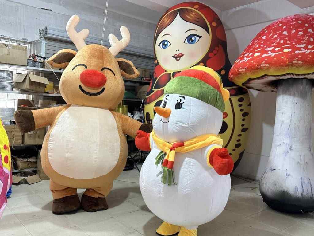 inflatable reindeer costume wearing for parade